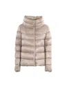 Herno Funnel Neck Padded Down Jacket In Beige