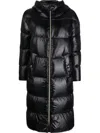 Herno Glossy Long Puffer Jacket With High Collar And Oversized Fit In Black