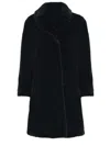 Herno Coat Faux Fur In Black