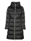 Herno Down Coat With Adjustable Waist And Silhouette In Black