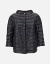Herno Iconico Cropped Down Puffer Coat In Black