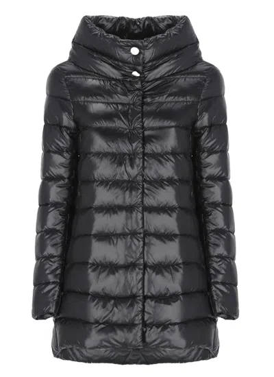 Herno Amelia Midi Down Jacket In Black