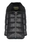 Herno A Shape Ultralight Down Jacket With Eco Fur Collar In Black