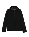 Herno Hooded Long Sleeve Jacket With Elasticated Hem In Black