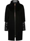 Herno Black Virgin Wool Coats In Black