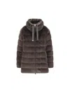 Herno Hooded Techno Fabric Down Jacket In Black
