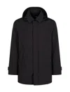 Herno Waterproof 2-layer Laminar Fabric Coat In Black