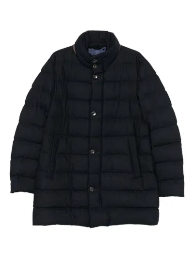 Herno Navy Blue Quilted Jacket In Black