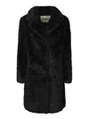 Herno Lapel Long-sleeved Coat In Black
