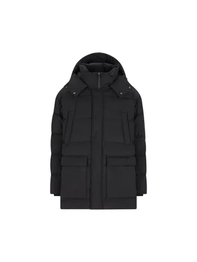 Herno Hooded Pocket Coat In Black
