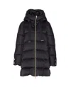 Herno A-shape Glossy Satin Down Jacket In Black