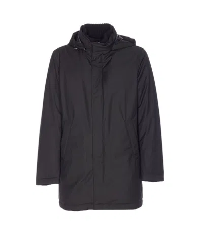 Herno Men New Business And Nylon Ultralight Heavy Jacket In Black