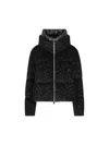 Herno Sequin Pattern Quilted Velvet Down Jacket In Black