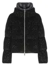 Herno Sequin Pattern Quilted Velvet Down Jacket In Black
