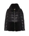 Herno Ultralight Nylon And Lady Alternative Fur Cape Clothing In Black