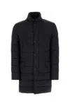 Herno Black Mid-length Quilted Down Jacket In Black