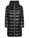 Herno Women Long Black Nylon Down Jacket In Black
