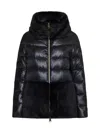 Herno Ultralight Nylon And Lady Alternative Fur Cape Clothing In Black