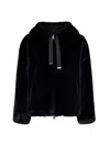 Herno Bomber Soft Faux Fur In Black