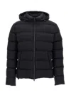 Herno Quilted Hooded Down Jacket With Side Pockets In Black
