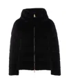 Herno Fur Effect Cape Jacket In Black