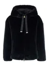 Herno Bomber Soft Faux Fur In Black