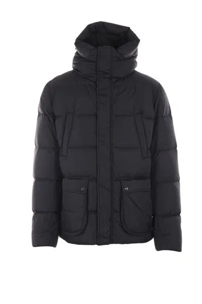 Herno Hooded Nylon Down Jacket In Black