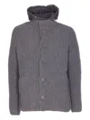 Herno Padded Bomber Jacket With Hood And Pockets In Gray