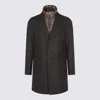 Herno Wool Coats Featuring Back Vent In Multi