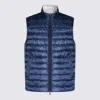 Herno Nylon Reversible Down Jacket High Neck In Blue