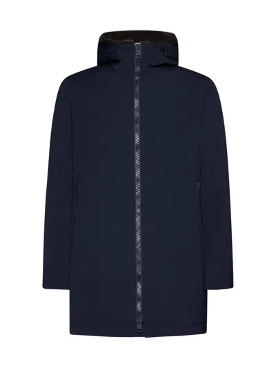 Herno Coat In Blu Marrone