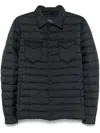 Herno Quilted Blue Coat With Button-up Front In Blue