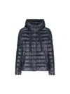 Herno Ultra-lightweight Black Nylon Down Jacket With Hood Women In Blue