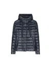 Herno Ultra-lightweight Black Nylon Down Jacket With Hood Women In Blue