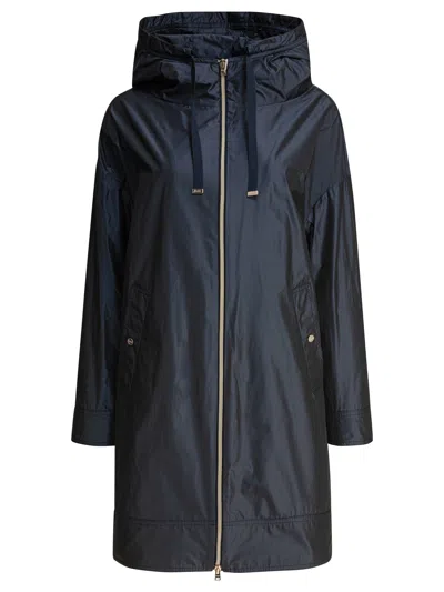 Herno Coats Blue In Animal Print