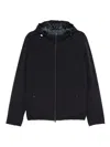 Herno Hooded Long Sleeve Jacket With Elasticated Hem In Blue