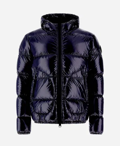 Herno Down Jacket With Logo In Blue