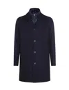 Herno Lapel Side Pockets Long Sleeves Coat In Blue