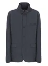 Herno Padded Jacket With High Neck And Pockets In Blue
