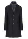 Herno Tailored Blue Wool Coat With Peak Lapel In Blue