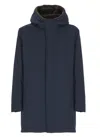 Herno Deep Blue Padded Parka With Adjustable Hood In Blue