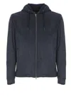 Herno Dark Blue Padded Jacket With Functional Design In Blue