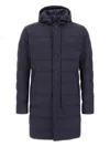 Herno Long Jacket In 2-layer Windstopper In Blue