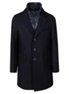 Herno Blue Navy Single Breasted Coat In Blue