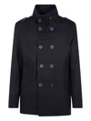 Herno Double-breasted Coat In Blue