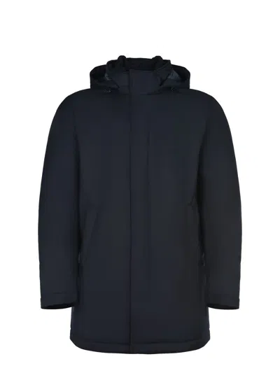 Herno Long-sleeved Down Jacket In Blue