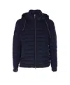 Herno Men Hooded Short Down Jacket In Blue