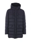 Herno L Eskimo Hooded Nylon Down Jacket In Blue
