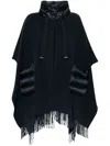 Herno Resort Poncho In Warmy & Nylon Ultralight In Blue