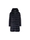 Herno Piumino A Shape In Faux Fur In Blue